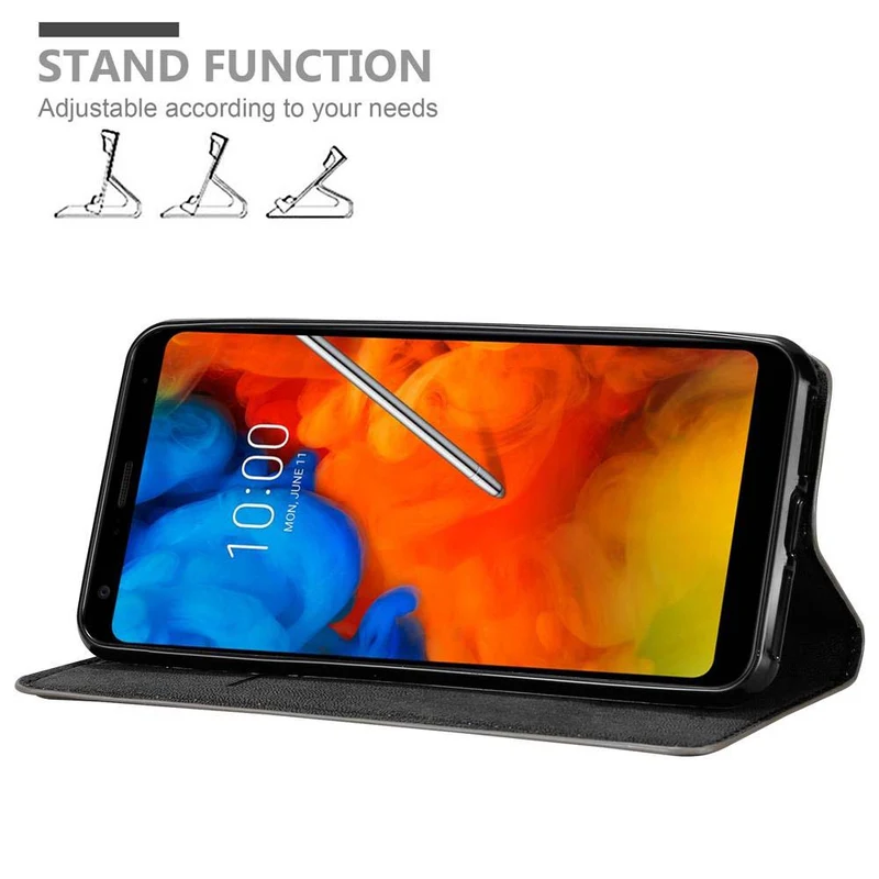 Cadorabo Hülle kompatibel mit LG Q STYLUS Schutzhülle mit Magnetverschluss, Standfunktion und Kartenfach