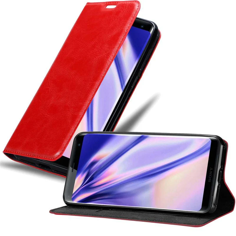 Cadorabo Hülle kompatibel mit Sony Xperia XZ3 Schutzhülle mit Magnetverschluss, Standfunktion und Kartenfach