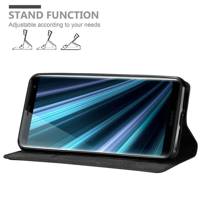 Cadorabo Hülle kompatibel mit Sony Xperia XZ3 Schutzhülle mit Magnetverschluss, Standfunktion und Kartenfach