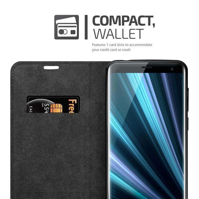 Cadorabo Hülle kompatibel mit Sony Xperia XZ3 Schutzhülle mit Magnetverschluss, Standfunktion und Kartenfach