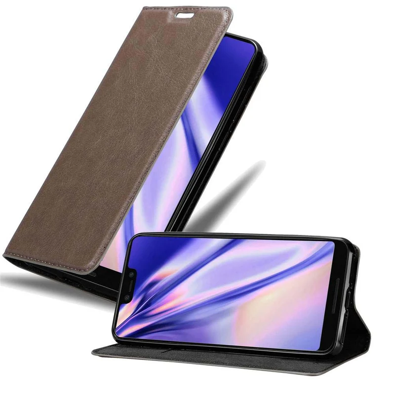 Cadorabo Hülle kompatibel mit Google PIXEL 3 XL Schutzhülle mit Magnetverschluss, Standfunktion und Kartenfach