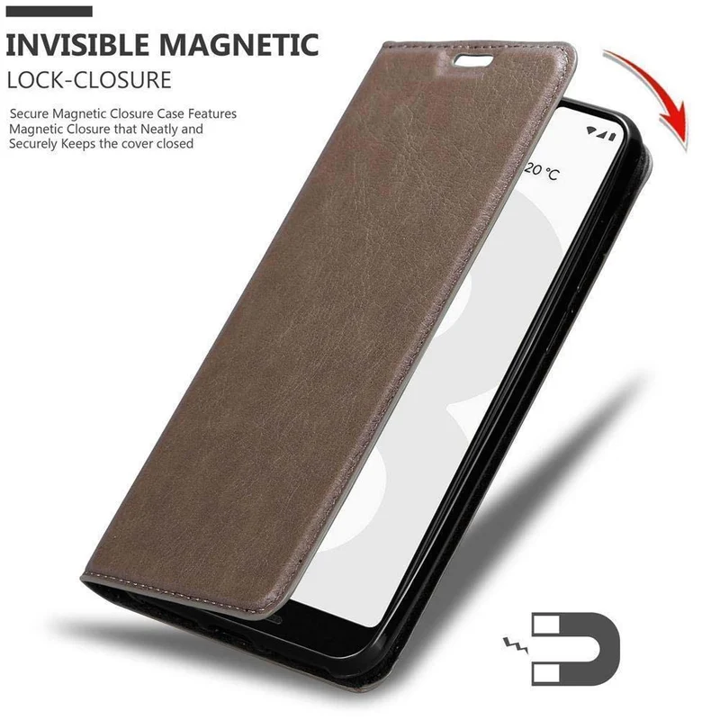 Cadorabo Hülle kompatibel mit Google PIXEL 3 XL Schutzhülle mit Magnetverschluss, Standfunktion und Kartenfach