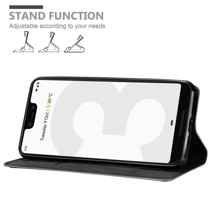 Cadorabo Hülle kompatibel mit Google PIXEL 3 XL Schutzhülle mit Magnetverschluss, Standfunktion und Kartenfach