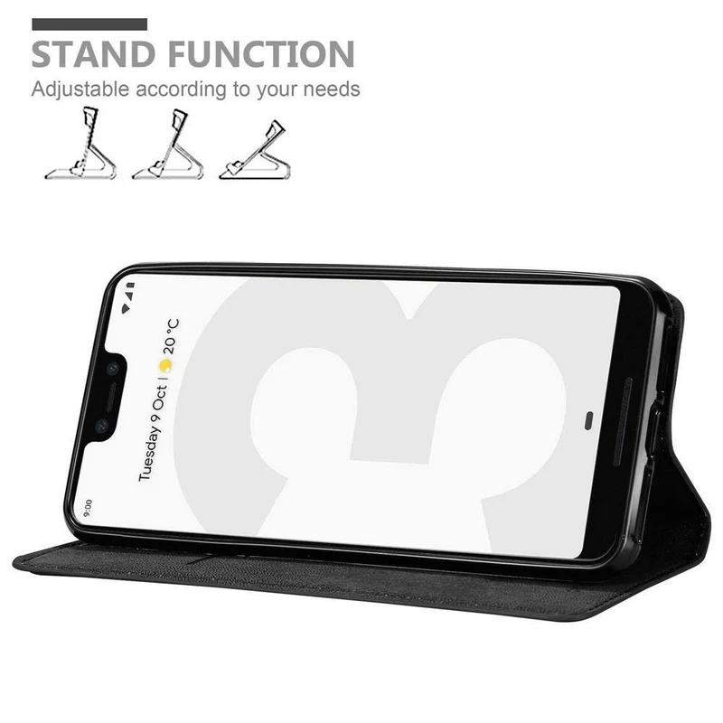 Cadorabo Hülle kompatibel mit Google PIXEL 3 XL Schutzhülle mit Magnetverschluss, Standfunktion und Kartenfach