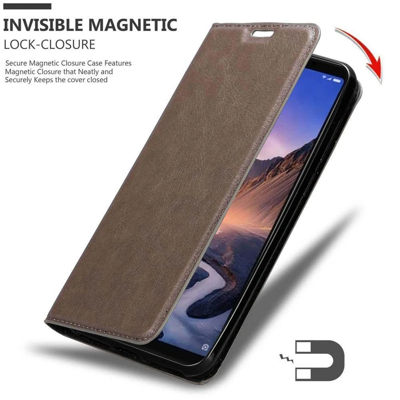 Cadorabo Hülle kompatibel mit Xiaomi Mi MAX 3 Schutzhülle mit Magnetverschluss, Standfunktion und Kartenfach