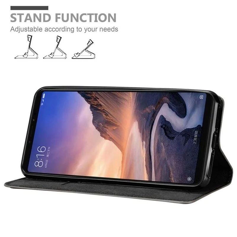 Cadorabo Hülle kompatibel mit Xiaomi Mi MAX 3 Schutzhülle mit Magnetverschluss, Standfunktion und Kartenfach
