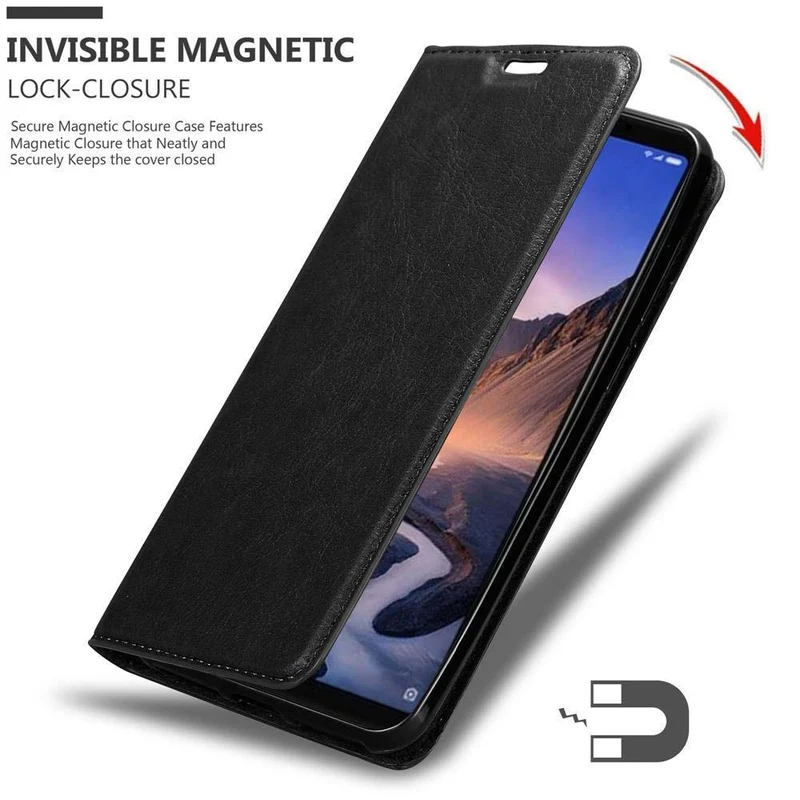 Cadorabo Hülle kompatibel mit Xiaomi Mi MAX 3 Schutzhülle mit Magnetverschluss, Standfunktion und Kartenfach
