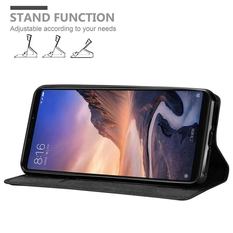 Cadorabo Hülle kompatibel mit Xiaomi Mi MAX 3 Schutzhülle mit Magnetverschluss, Standfunktion und Kartenfach