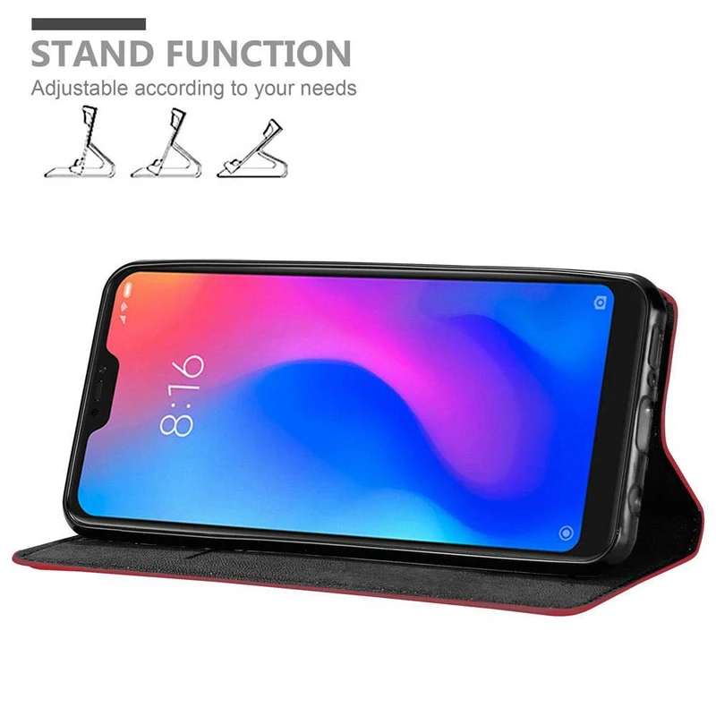 Cadorabo Hülle kompatibel mit Xiaomi Mi A2 LITE / RedMi 6 PRO Schutzhülle mit Magnetverschluss, Standfunktion und Kartenfach