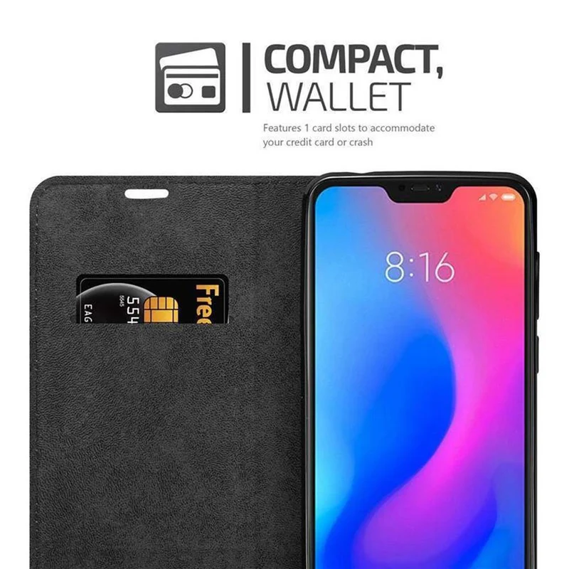 Cadorabo Hülle kompatibel mit Xiaomi Mi A2 LITE / RedMi 6 PRO Schutzhülle mit Magnetverschluss, Standfunktion und Kartenfach