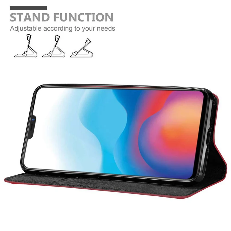 Cadorabo Hülle kompatibel mit Vivo X21 Schutzhülle mit Magnetverschluss, Standfunktion und Kartenfach
