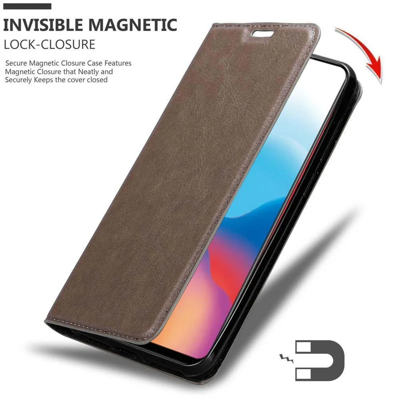 Cadorabo Hülle kompatibel mit Vivo X21 Schutzhülle mit Magnetverschluss, Standfunktion und Kartenfach
