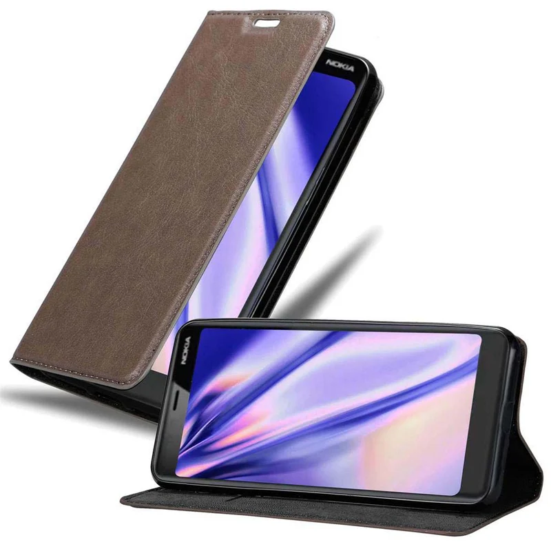Cadorabo Hülle kompatibel mit Nokia 5,1 Schutzhülle mit Magnetverschluss, Standfunktion und Kartenfach