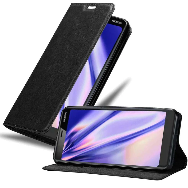 Cadorabo Hülle kompatibel mit Nokia 5,1 Schutzhülle mit Magnetverschluss, Standfunktion und Kartenfach