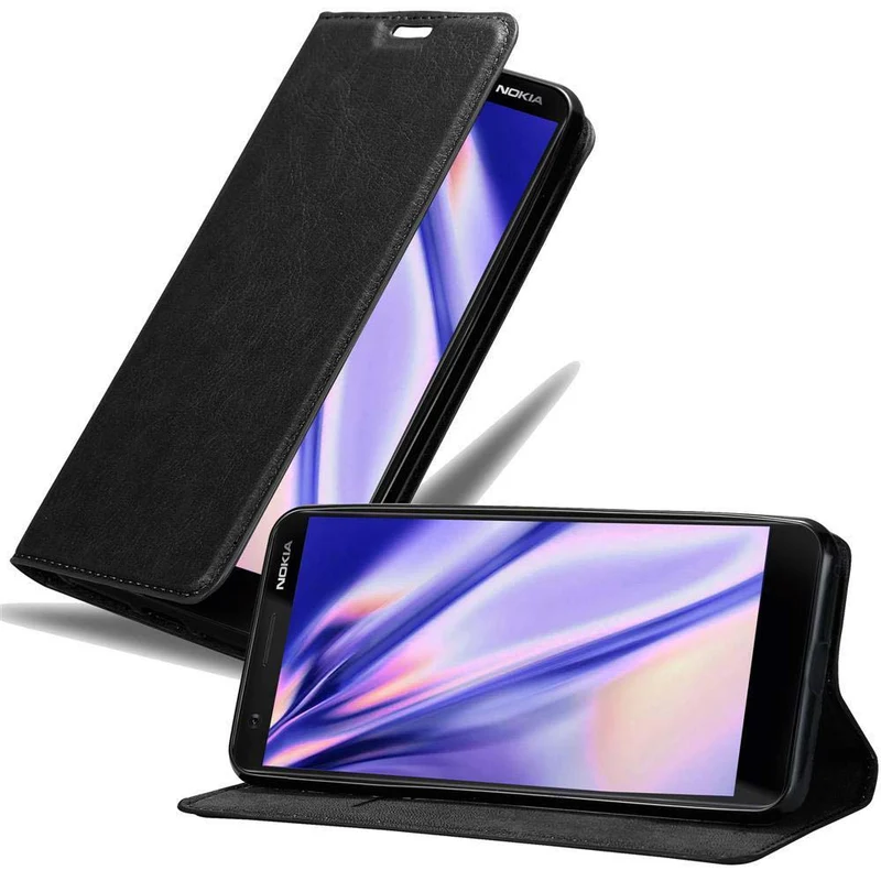 Cadorabo Hülle kompatibel mit Nokia 3,1 Schutzhülle mit Magnetverschluss, Standfunktion und Kartenfach
