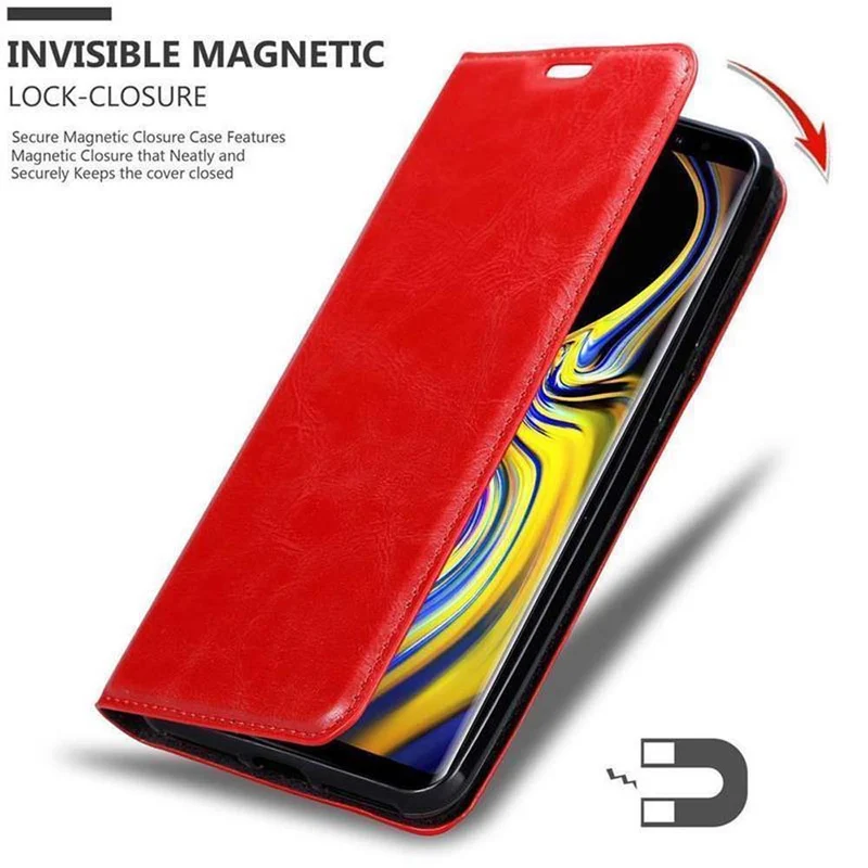 Cadorabo Hülle kompatibel mit Samsung Galaxy NOTE 9 Schutzhülle mit Magnetverschluss, Standfunktion und Kartenfach