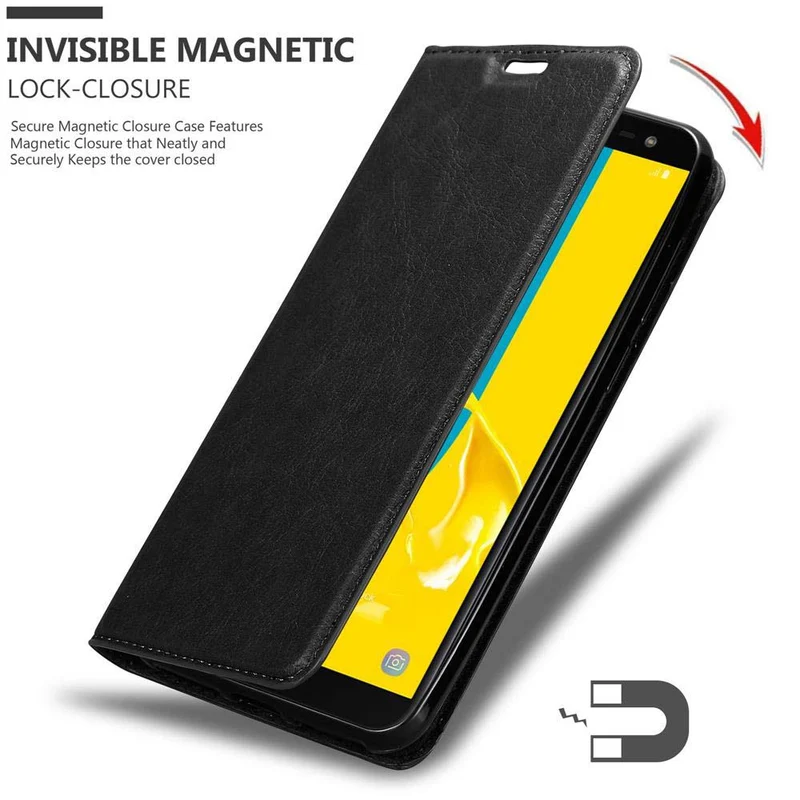 Cadorabo Hülle kompatibel mit Samsung Galaxy J6 2018 Schutzhülle mit Magnetverschluss, Standfunktion und Kartenfach