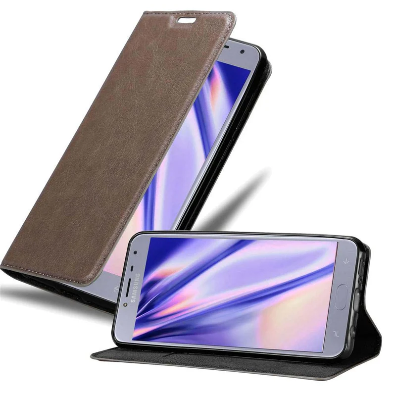 Cadorabo Hülle kompatibel mit Samsung Galaxy J4 2018 Schutzhülle mit Magnetverschluss, Standfunktion und Kartenfach