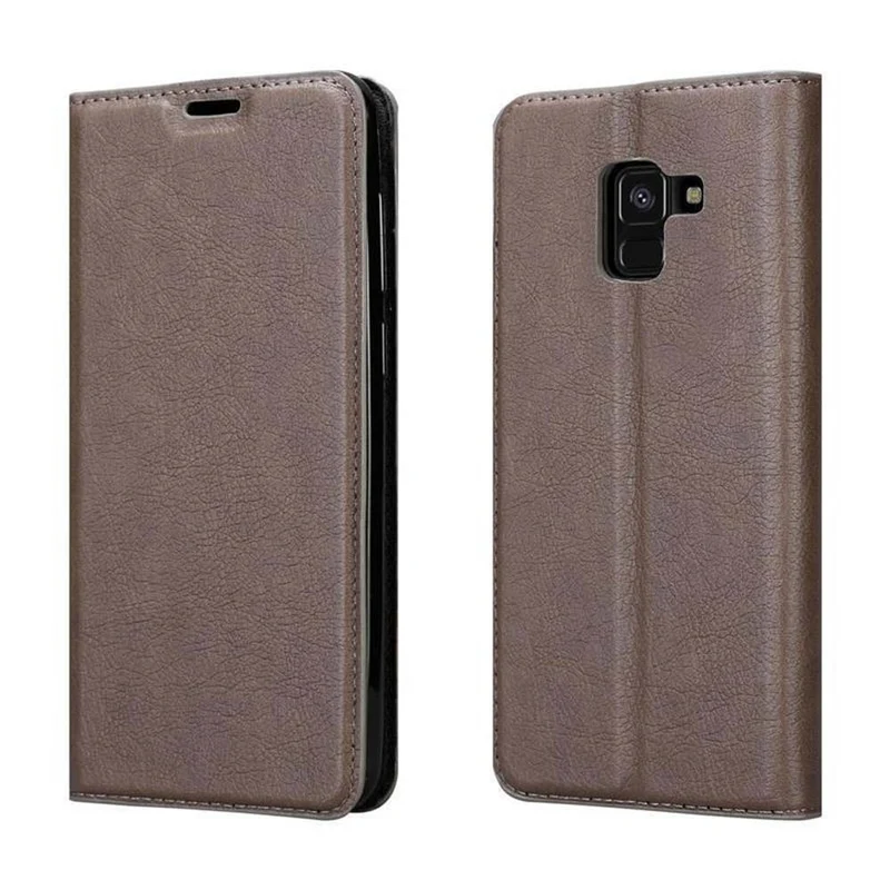 Cadorabo Hülle kompatibel mit Samsung Galaxy A8 2018 Schutzhülle mit Magnetverschluss, Standfunktion und Kartenfach