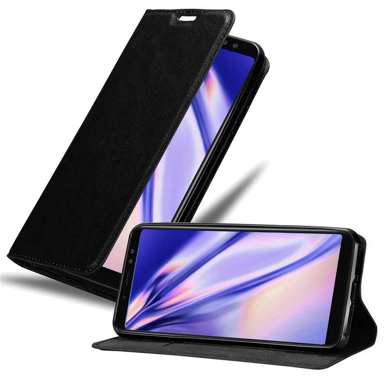 Cadorabo Hülle kompatibel mit Samsung Galaxy A6 2018 Schutzhülle mit Magnetverschluss, Standfunktion und Kartenfach