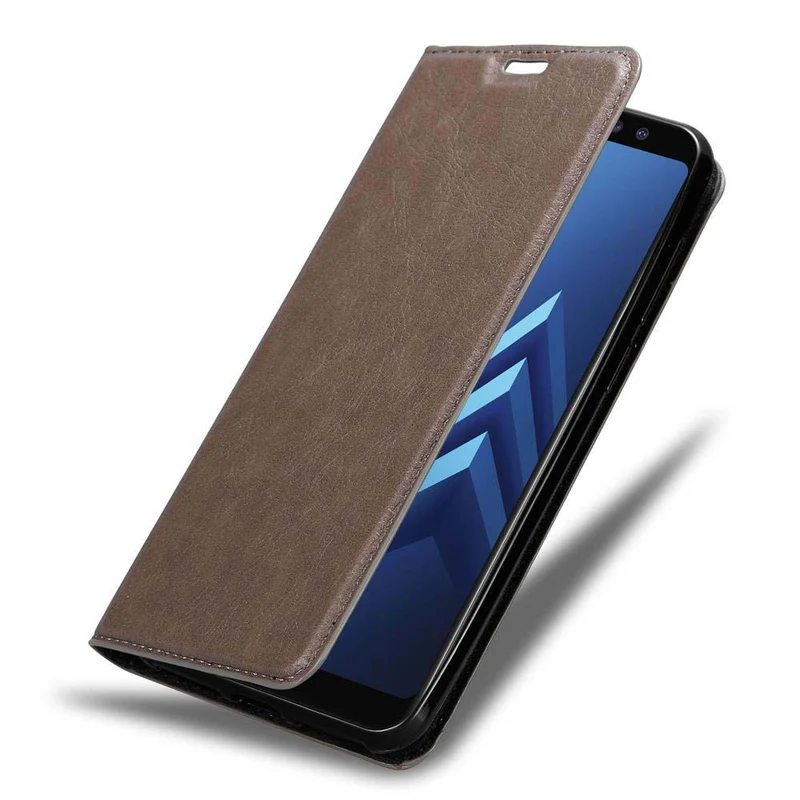 Cadorabo Hülle kompatibel mit Samsung Galaxy A6 2018 Schutzhülle mit Magnetverschluss, Standfunktion und Kartenfach