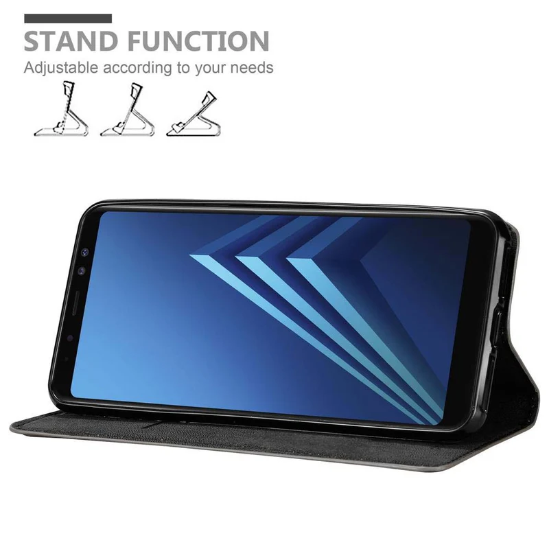 Cadorabo Hülle kompatibel mit Samsung Galaxy A6 2018 Schutzhülle mit Magnetverschluss, Standfunktion und Kartenfach