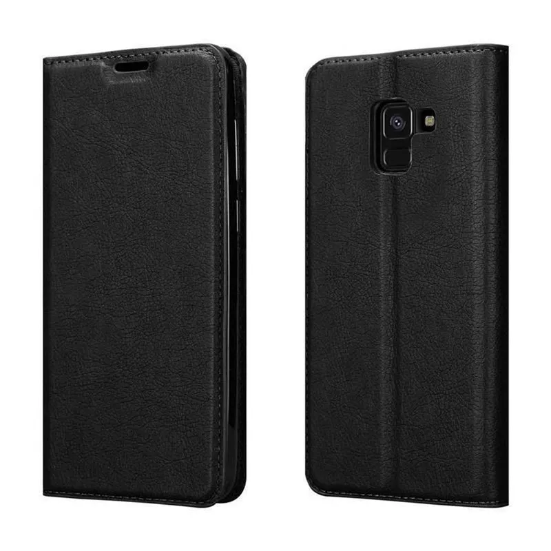 Cadorabo Hülle kompatibel mit Samsung Galaxy A6 2018 Schutzhülle mit Magnetverschluss, Standfunktion und Kartenfach