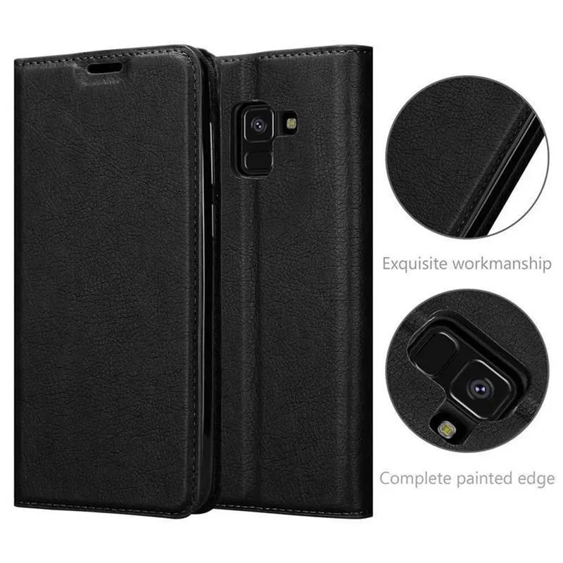 Cadorabo Hülle kompatibel mit Samsung Galaxy A6 2018 Schutzhülle mit Magnetverschluss, Standfunktion und Kartenfach