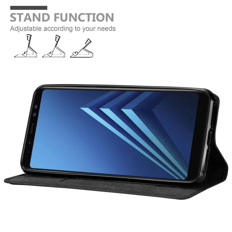 Cadorabo Hülle kompatibel mit Samsung Galaxy A6 2018 Schutzhülle mit Magnetverschluss, Standfunktion und Kartenfach