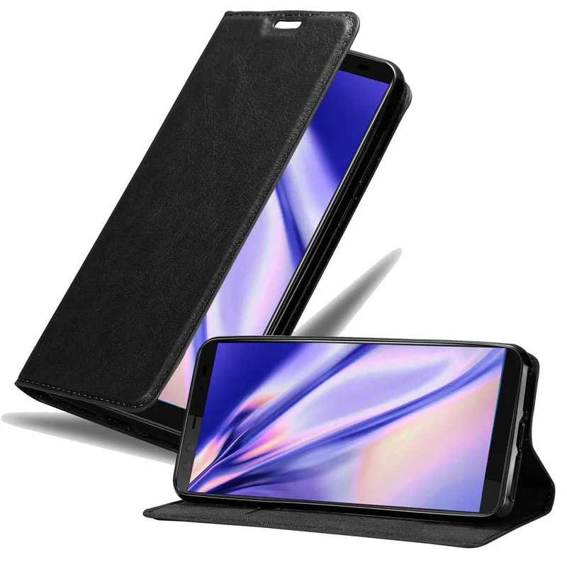 Cadorabo Hülle kompatibel mit HTC U12 PLUS Schutzhülle mit Magnetverschluss, Standfunktion und Kartenfach