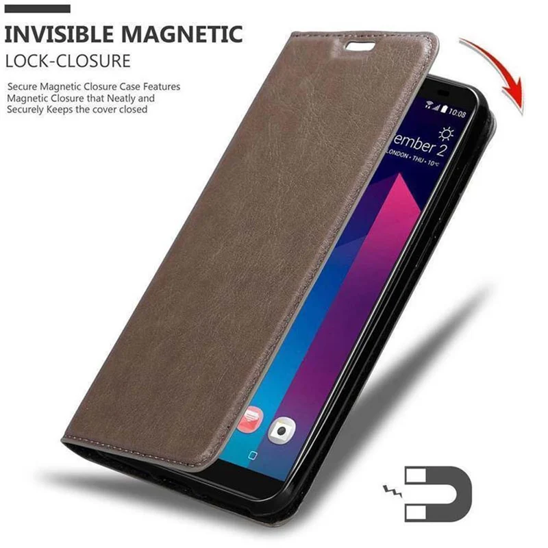 Cadorabo Hülle kompatibel mit HTC U12 PLUS Schutzhülle mit Magnetverschluss, Standfunktion und Kartenfach