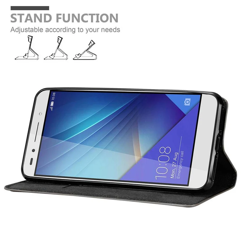 Cadorabo Hülle kompatibel mit Honor 7 Schutzhülle mit Magnetverschluss, Standfunktion und Kartenfach