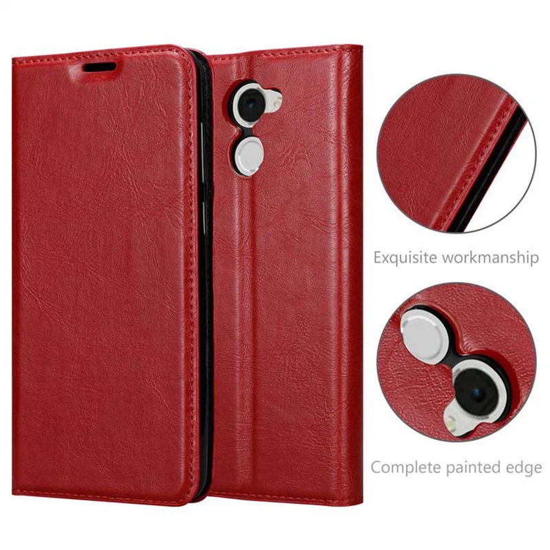 Cadorabo Hülle kompatibel mit Huawei Enjoy 7 PLUS Schutzhülle mit Magnetverschluss, Standfunktion und Kartenfach