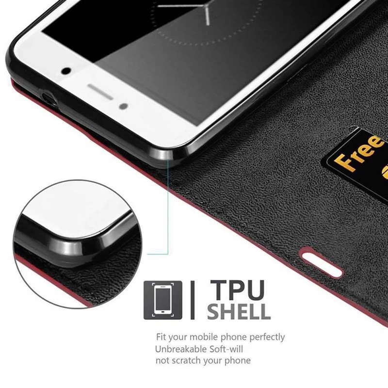 Cadorabo Hülle kompatibel mit Huawei Enjoy 7 PLUS Schutzhülle mit Magnetverschluss, Standfunktion und Kartenfach