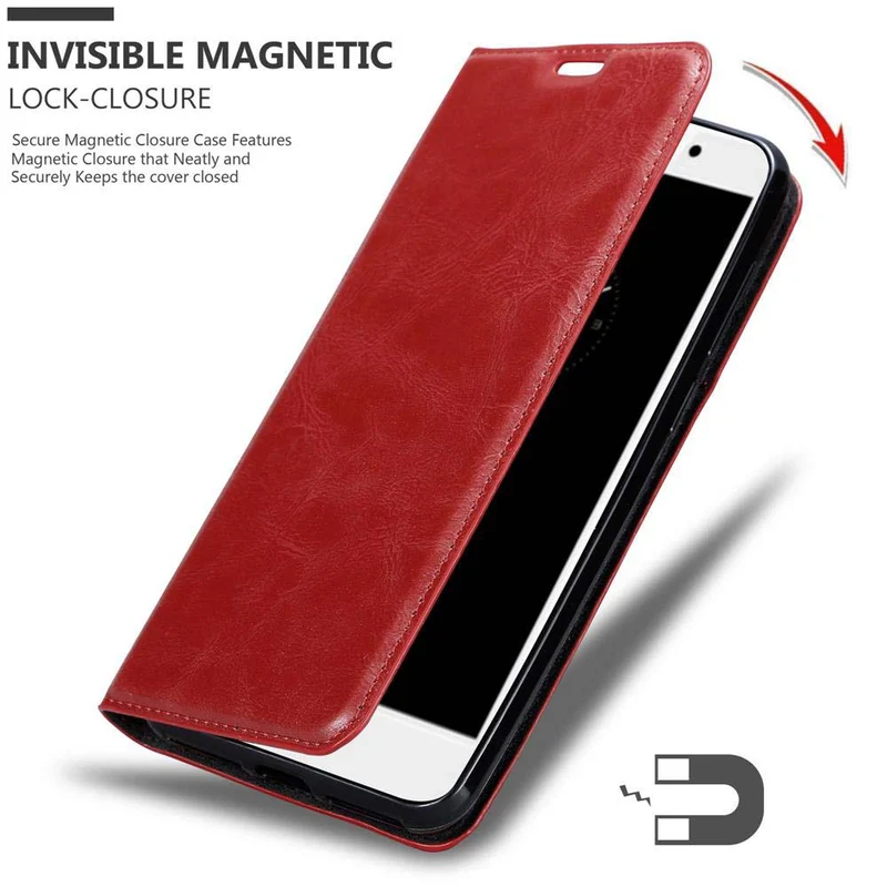 Cadorabo Hülle kompatibel mit Huawei Enjoy 7 PLUS Schutzhülle mit Magnetverschluss, Standfunktion und Kartenfach