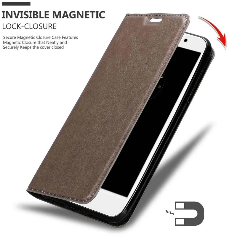 Cadorabo Hülle kompatibel mit Huawei Enjoy 7 PLUS Schutzhülle mit Magnetverschluss, Standfunktion und Kartenfach