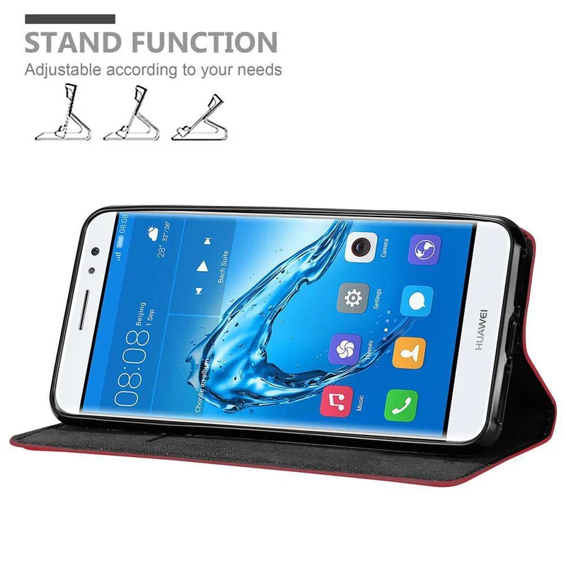 Cadorabo Hülle kompatibel mit Huawei NOVA PLUS Schutzhülle mit Magnetverschluss, Standfunktion und Kartenfach