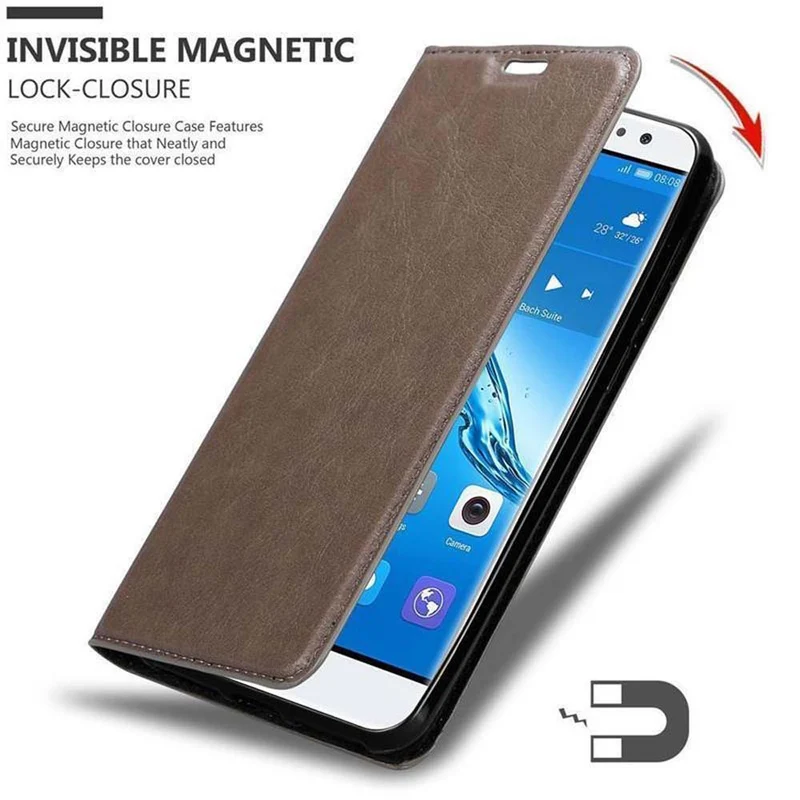 Cadorabo Hülle kompatibel mit Huawei NOVA PLUS Schutzhülle mit Magnetverschluss, Standfunktion und Kartenfach