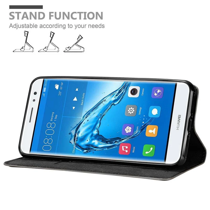 Cadorabo Hülle kompatibel mit Huawei NOVA PLUS Schutzhülle mit Magnetverschluss, Standfunktion und Kartenfach