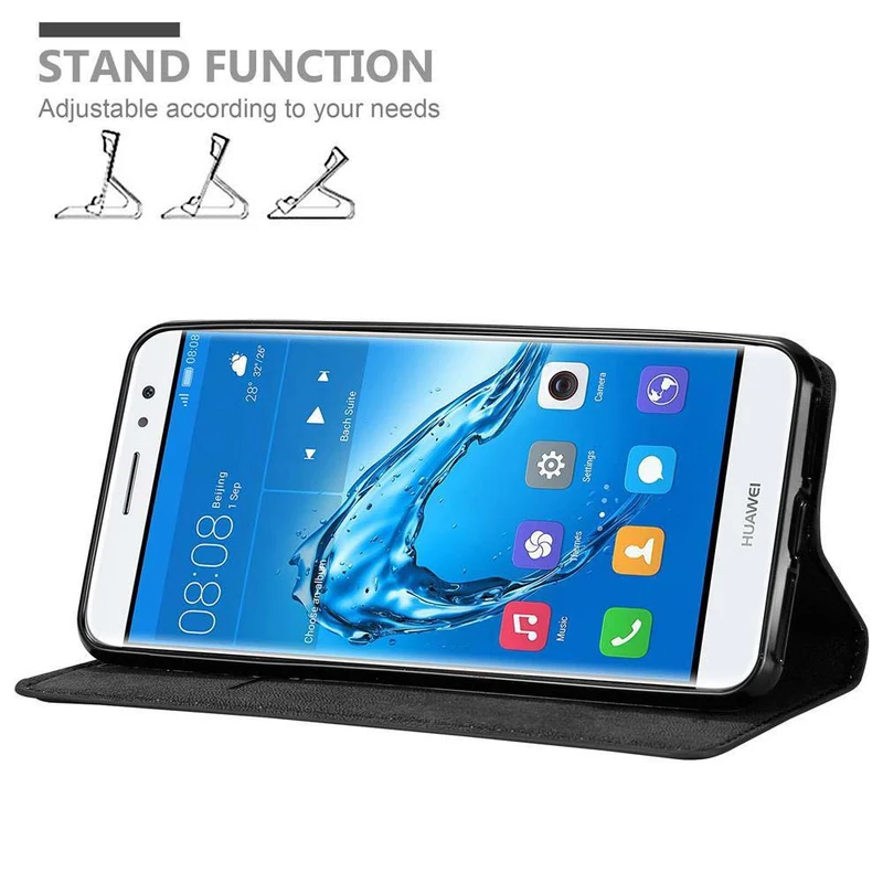 Cadorabo Hülle kompatibel mit Huawei NOVA PLUS Schutzhülle mit Magnetverschluss, Standfunktion und Kartenfach