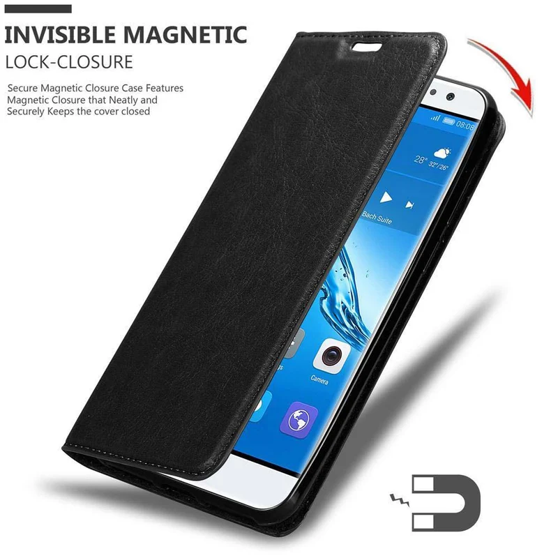 Cadorabo Hülle kompatibel mit Huawei NOVA PLUS Schutzhülle mit Magnetverschluss, Standfunktion und Kartenfach