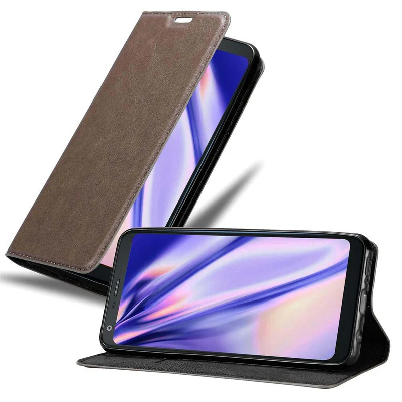 Cadorabo Hülle kompatibel mit LG Q7 / Q7a / Q7+ Schutzhülle mit Magnetverschluss, Standfunktion und Kartenfach