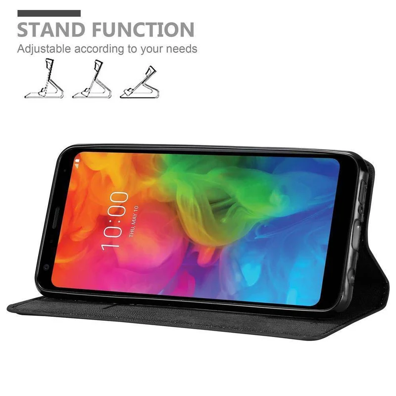 Cadorabo Hülle kompatibel mit LG Q7 / Q7a / Q7+ Schutzhülle mit Magnetverschluss, Standfunktion und Kartenfach