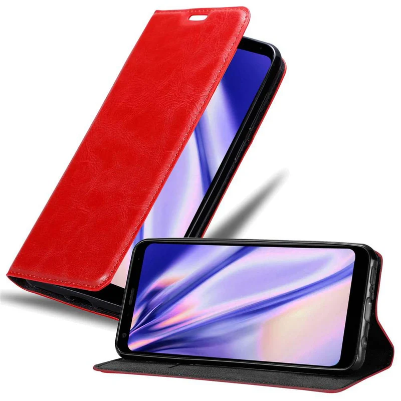 Cadorabo Hülle kompatibel mit LG Q7 / Q7a / Q7+ Schutzhülle mit Magnetverschluss, Standfunktion und Kartenfach