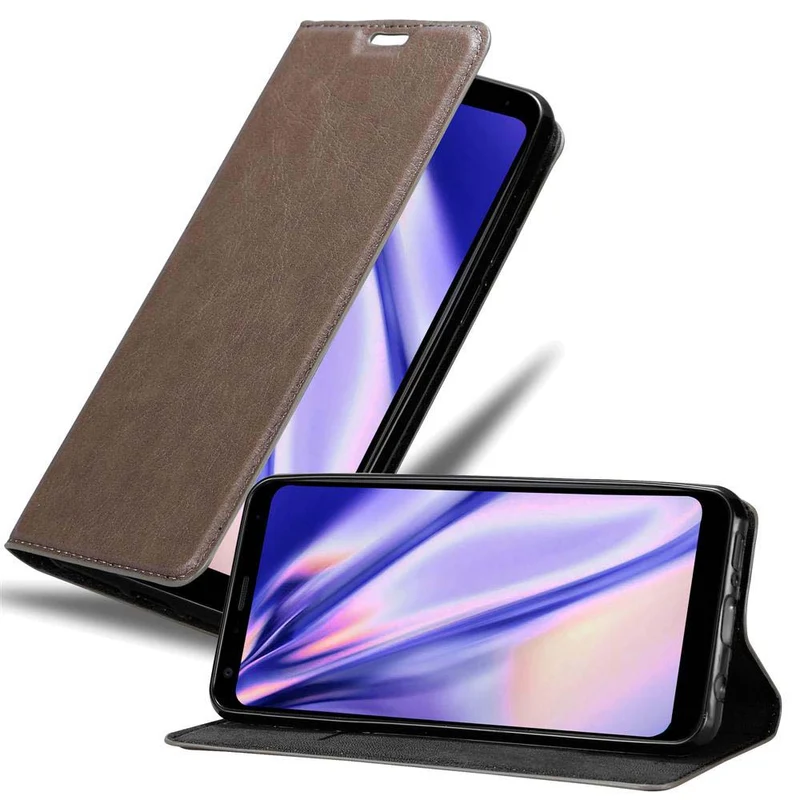 Cadorabo Hülle kompatibel mit LG Q7 / Q7a / Q7+ Schutzhülle mit Magnetverschluss, Standfunktion und Kartenfach