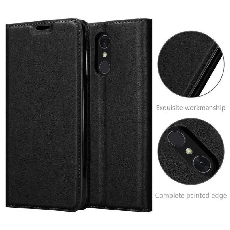 Cadorabo Hülle kompatibel mit LG Q7 / Q7a / Q7+ Schutzhülle mit Magnetverschluss, Standfunktion und Kartenfach