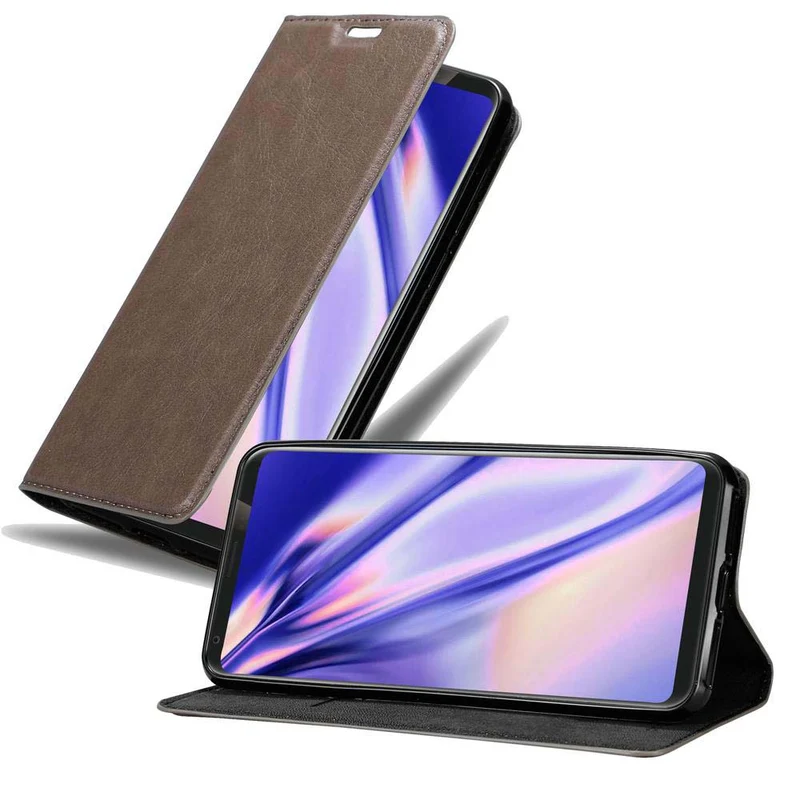 Cadorabo Hülle kompatibel mit LG V35 Schutzhülle mit Magnetverschluss, Standfunktion und Kartenfach