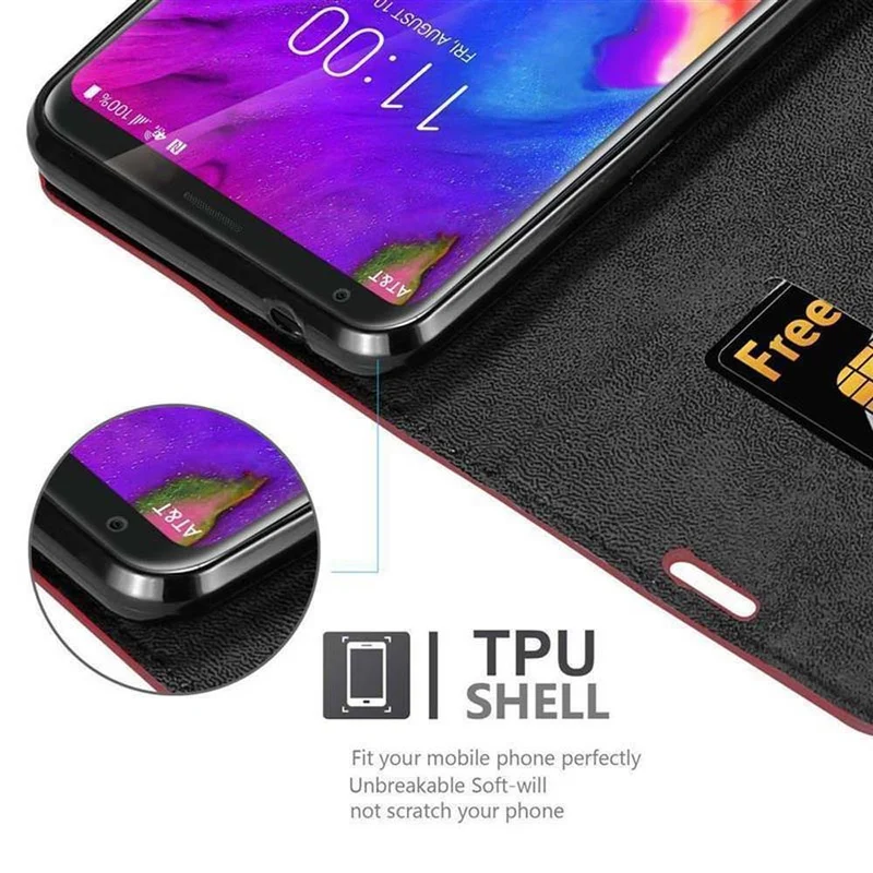 Cadorabo Hülle kompatibel mit LG V35 Schutzhülle mit Magnetverschluss, Standfunktion und Kartenfach