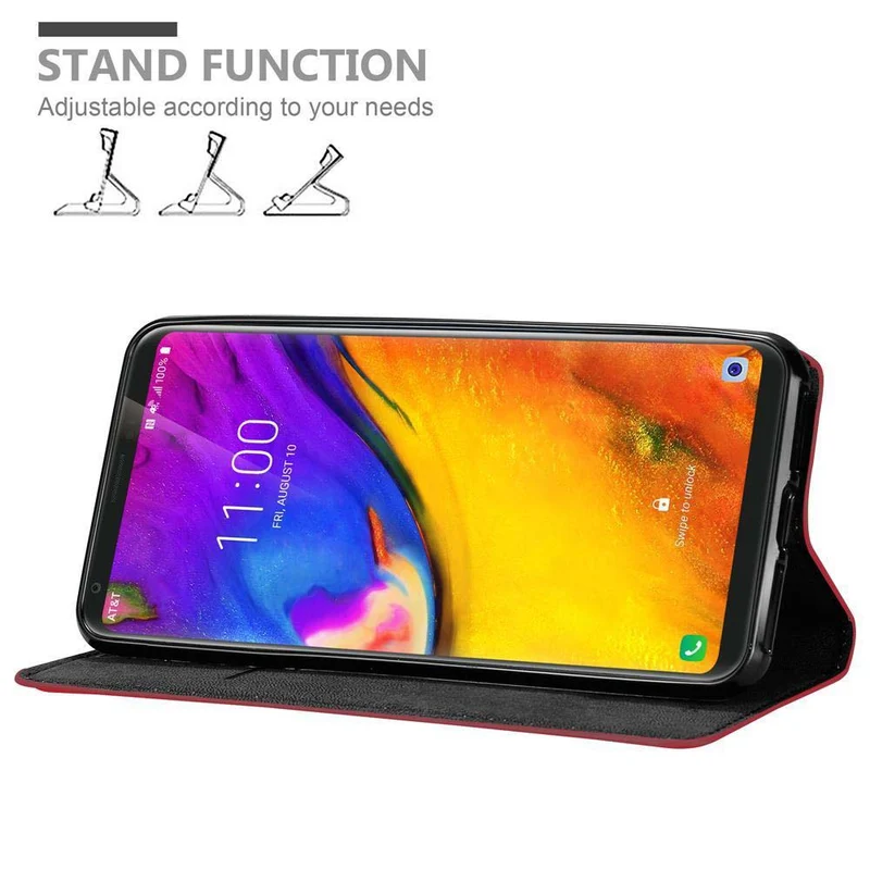 Cadorabo Hülle kompatibel mit LG V35 Schutzhülle mit Magnetverschluss, Standfunktion und Kartenfach
