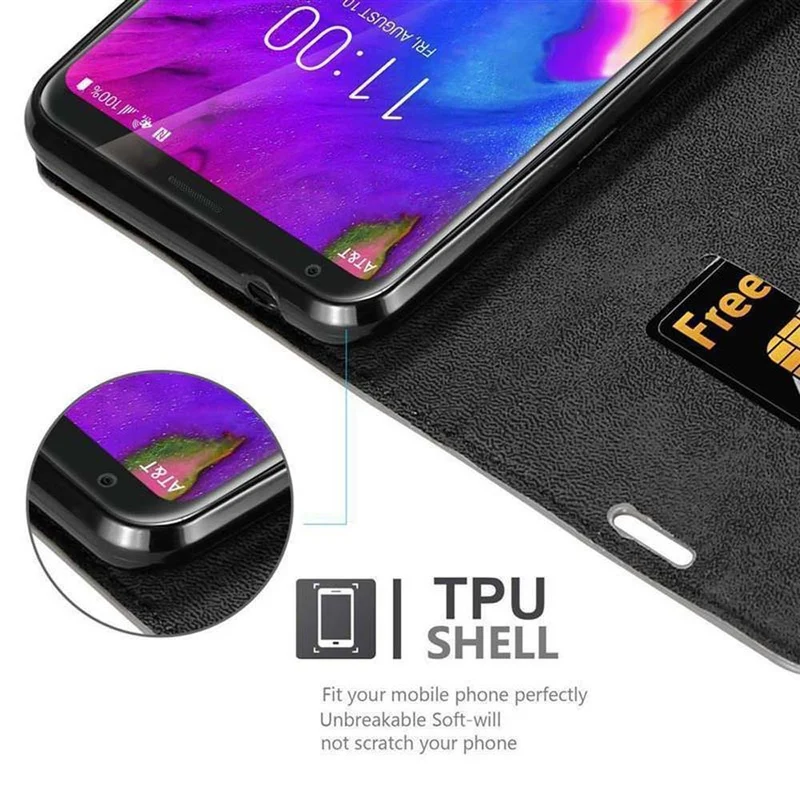 Cadorabo Hülle kompatibel mit LG V35 Schutzhülle mit Magnetverschluss, Standfunktion und Kartenfach